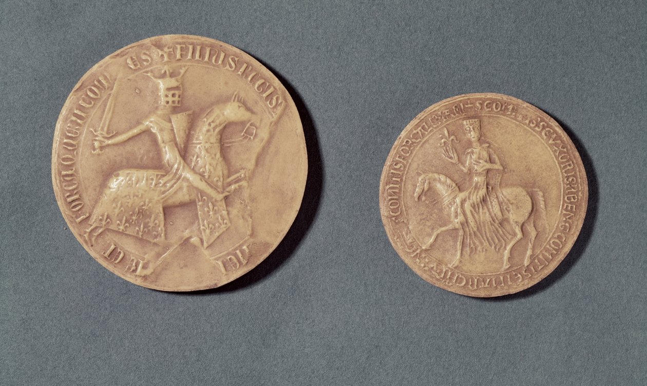 I. Károly (1226-85) Anjou és Beatrice (megh. 1267) Provence pecsétje (viasz) alkotó: French School