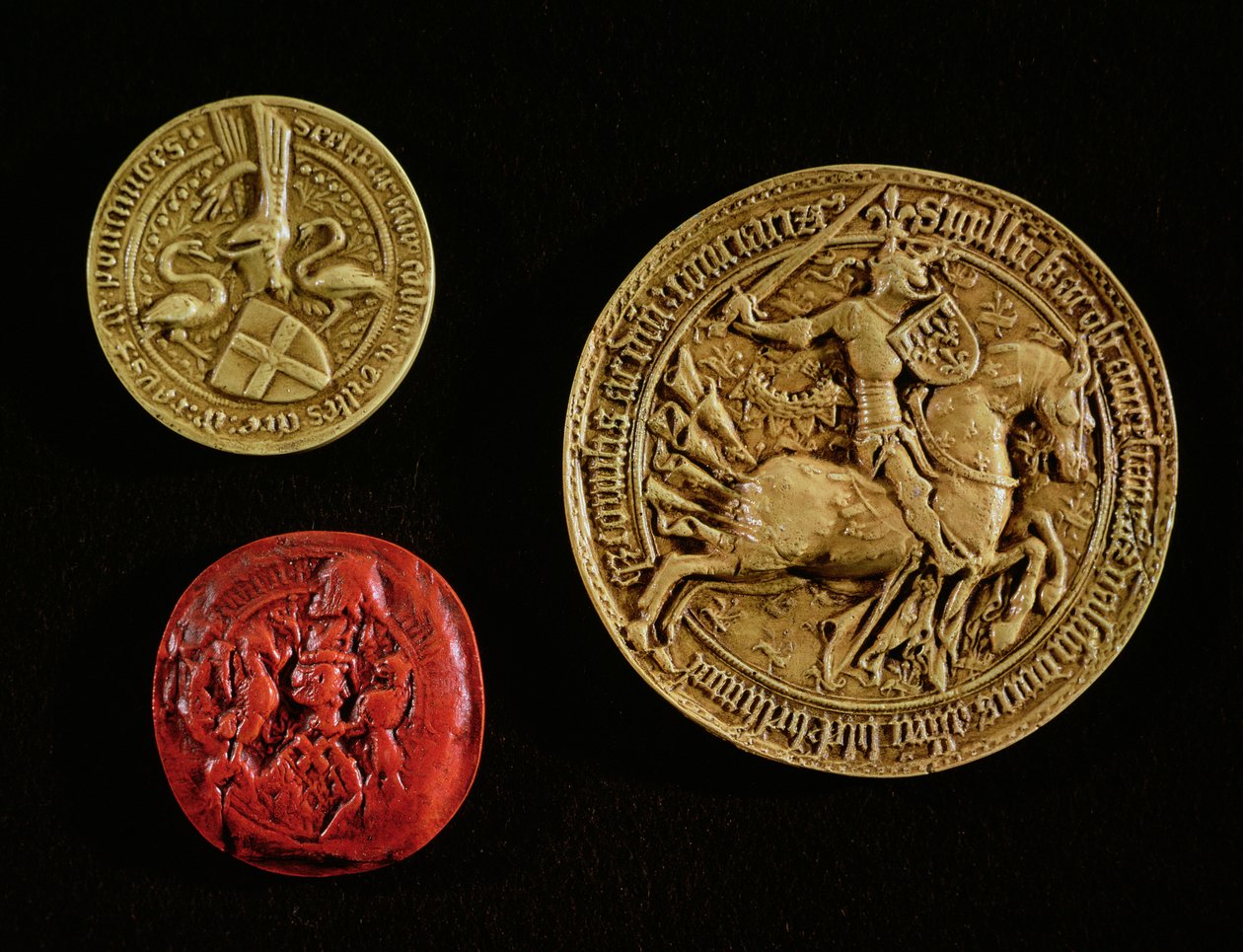 Gilles de Laval (1404-40) Rais ura, Jean dOrleans (1402-68) Dunois grófja és Jean Poton de Xaintrailles (1400-61) pecsétjei alkotó: French School