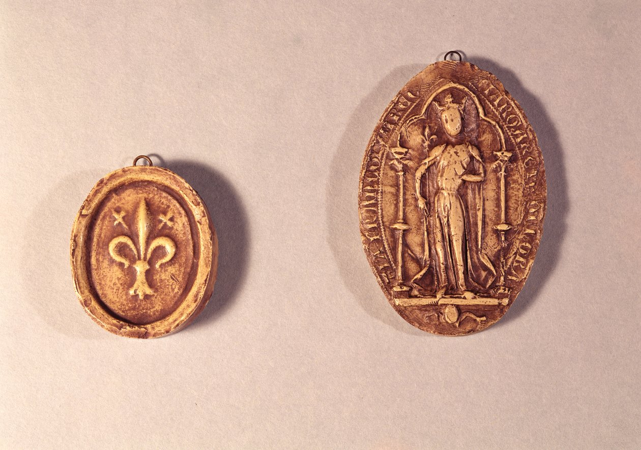 Marguerite de Provence pecsétjei (1221-95) 1284 (viasz) alkotó: French School