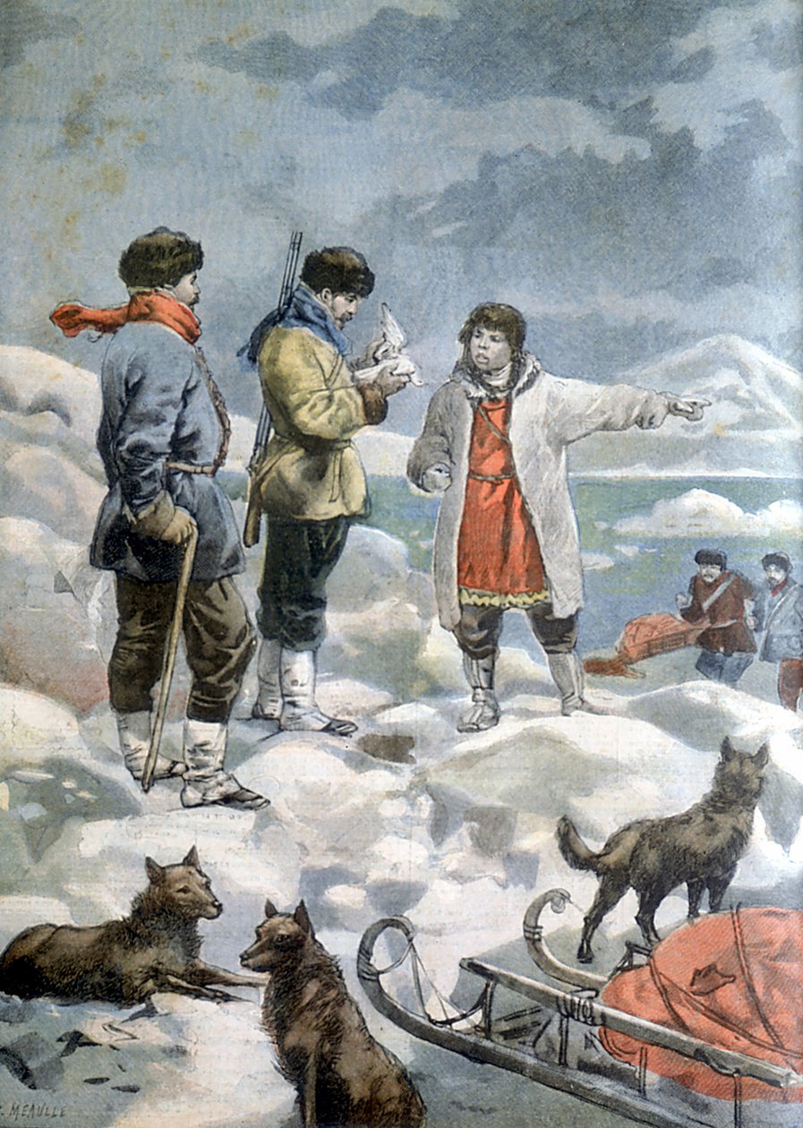 Az 1897-es Andree expedíció keresése, amely ballonnal próbálta elérni az Északi-sarkot alkotó: French School