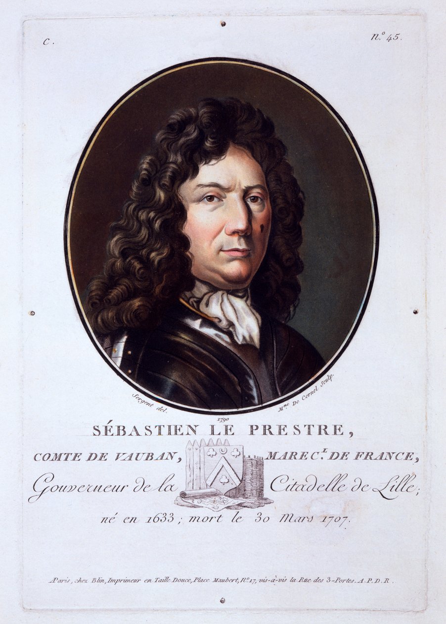 Sebastien le Prestre, Comte de Vauban, a Nagy férfiak, jeles nők és emlékezetes francia alanyok portréiból, 1787-92 alkotó: French School
