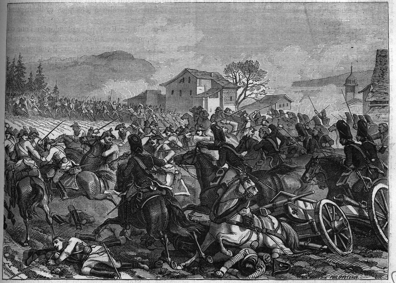 Második koalíció (1798-1800): Stockachi csata 1800. május 3-án Franciaország és Ausztria ellen - Louis Adolphe Thiers „Histoire du Consulate et de l