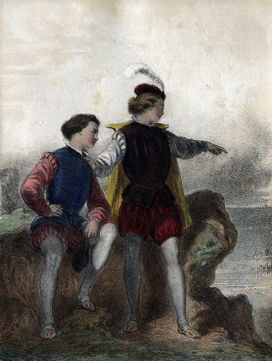 Lát? mondta Gustave Wasa (Gustave I Vasa: 1495 - 1560) Sturce-nak, megmutatva neki a fekete pontot a láthatáron (II. Christian dán flottája Svédországba tart) - Madame Eugenie Foa „A jeles gyerekek – történelmi mesék” című művében. alkotó: French School
