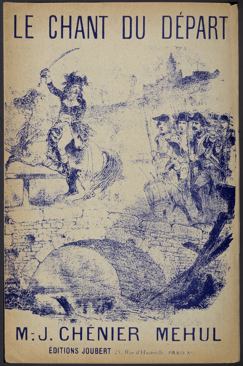 Sheet music cover for “” Le chant du départ”” lyrics by Chénier, music by Mehul alkotó: French School