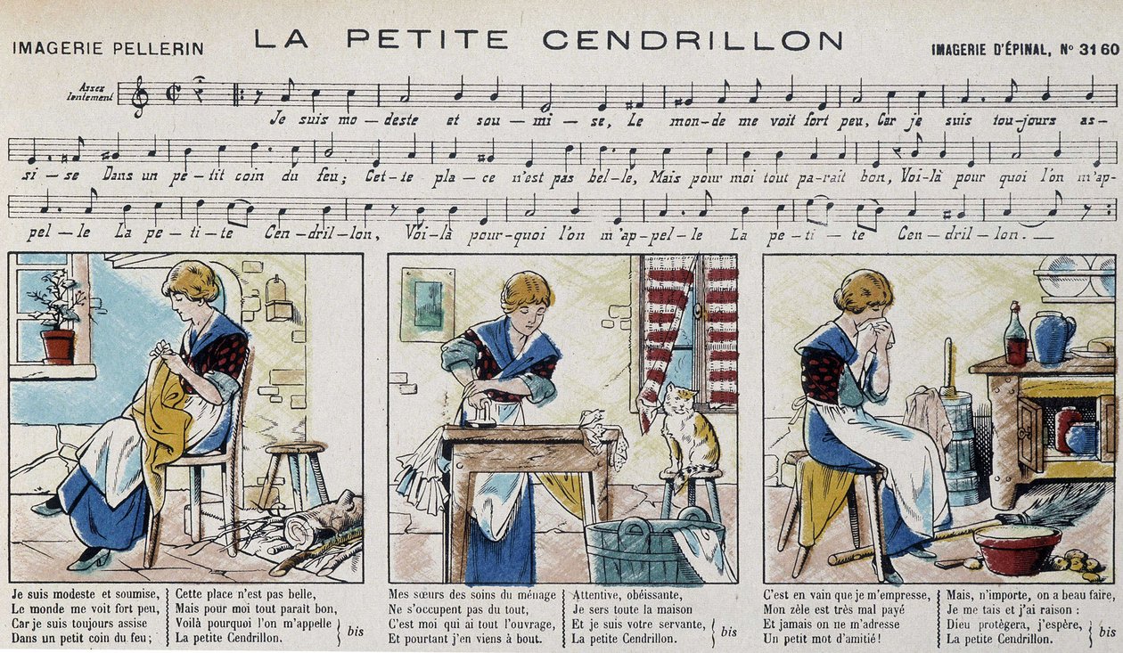 Kotta a „” la petite Cinderella” című népszerű dalhoz – az Epinal képe alkotó: French School