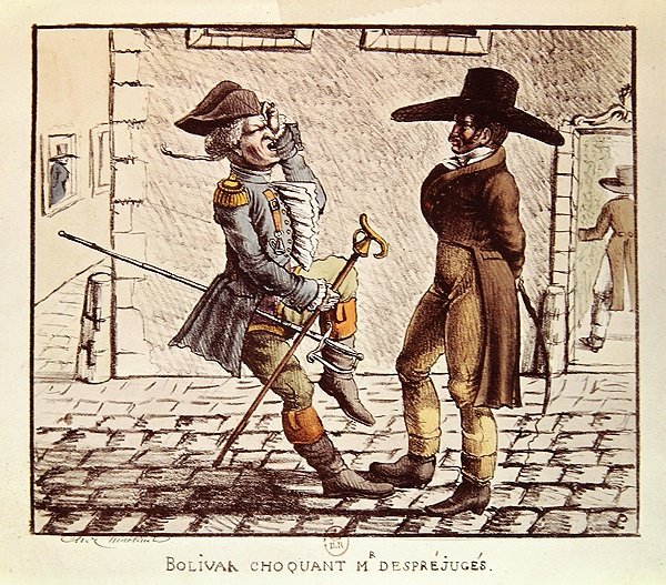 Simon Bolivar (1783-1830) sokkoló M. Desprejuges alkotó: French School