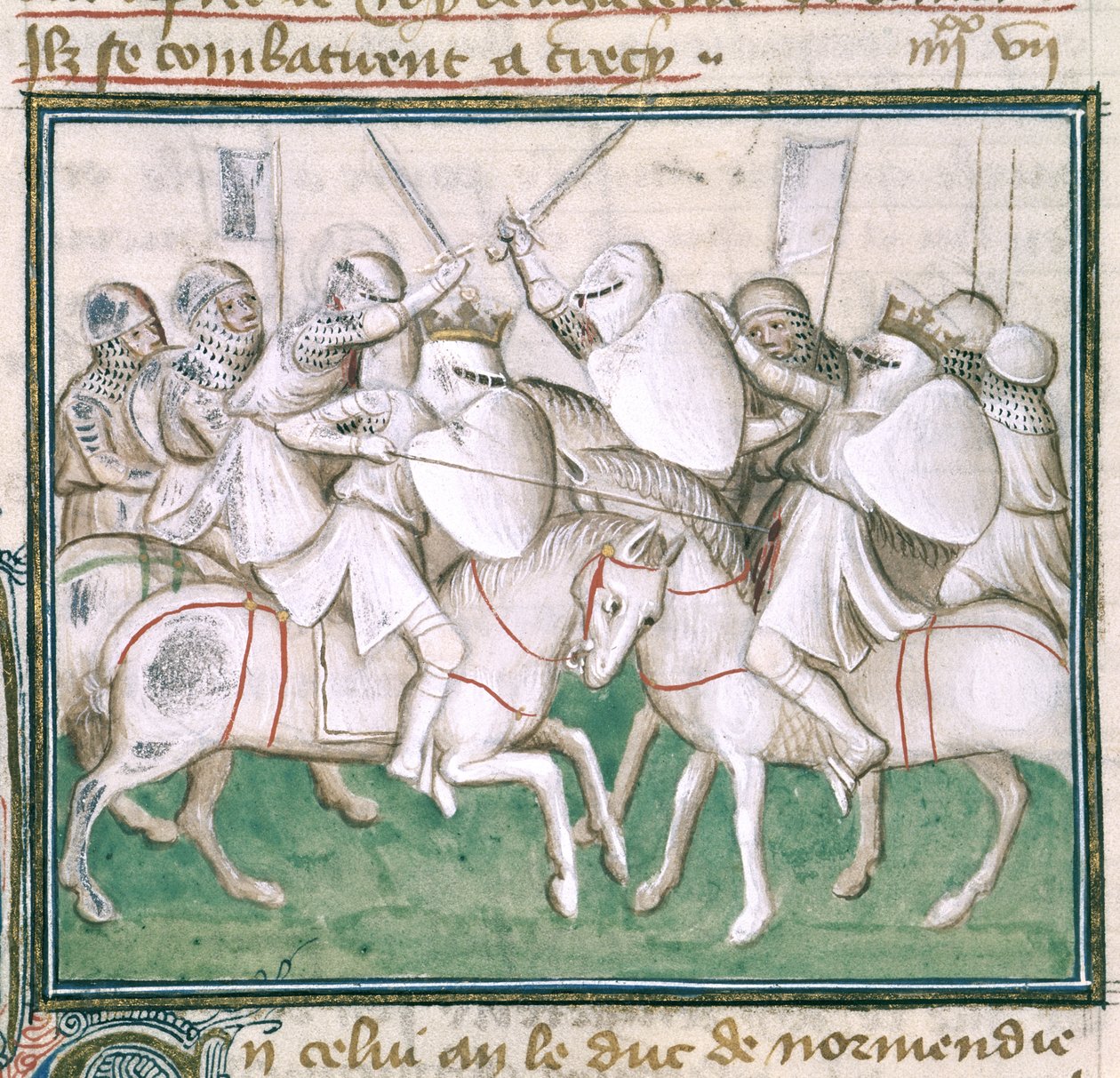Sloane 2433 C, fol.69v The Battle of Crecy, c.1410 (vellum) alkotó: French School