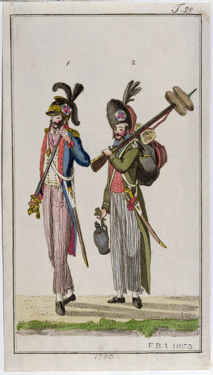 A francia forradalom katonái szuronyokkal 1793-ban alkotó: French School