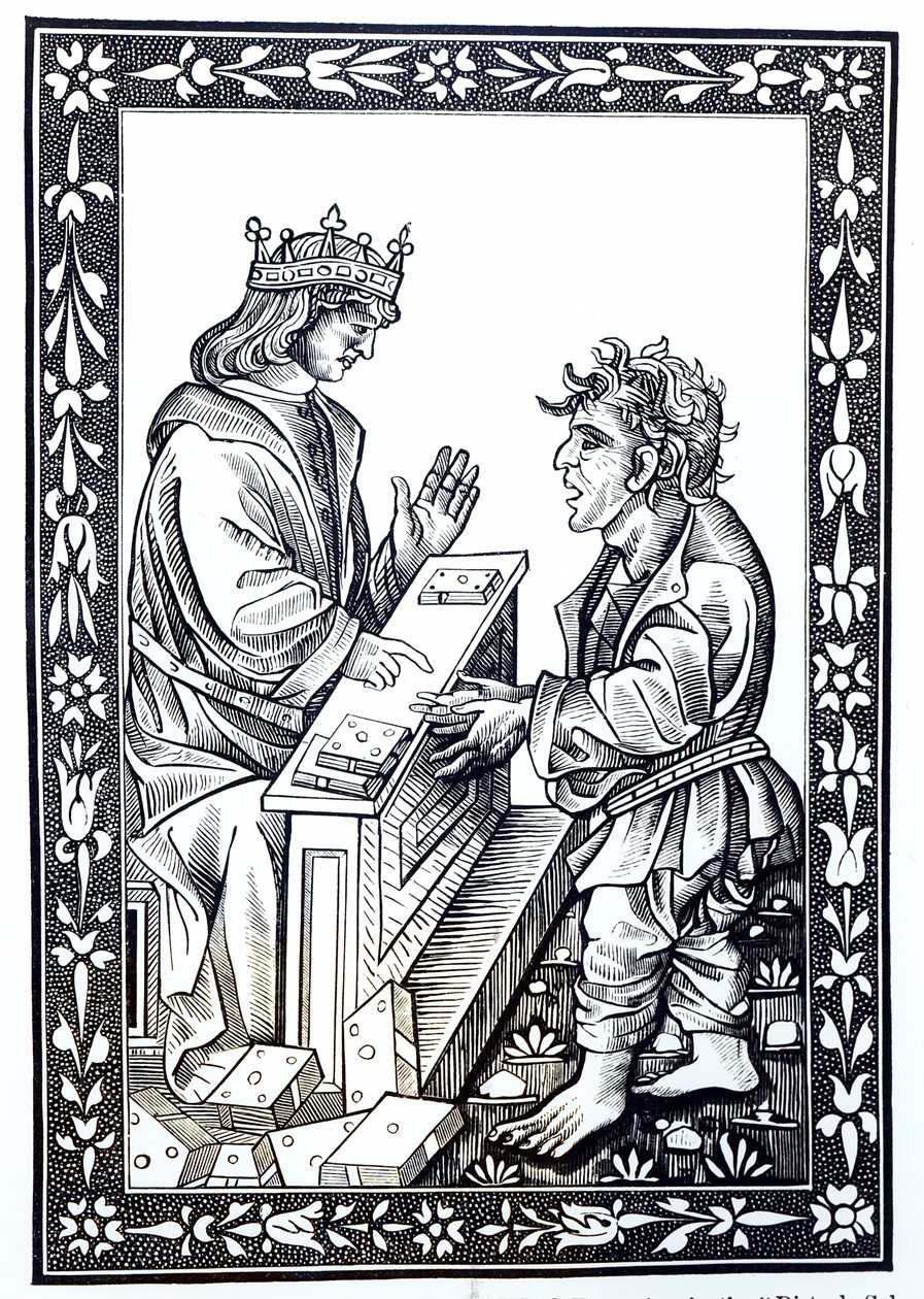 Salamon és Marcoul, illusztráció a Tudomány és irodalom a középkorban és a reneszánszban, írta és metszett: Paul Lacroix, 1878 alkotó: French School