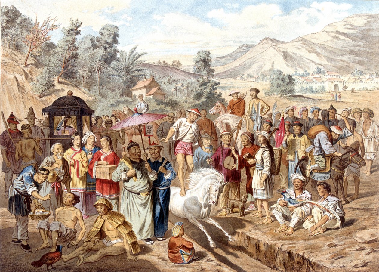 Dél-Kína: Katonai alapképzési vizsga Sin Cheou Fou-ban. Az 1866-1868 közötti indokínai felfedezőút atlasza, szerkesztette F. Gamier alkotó: French School