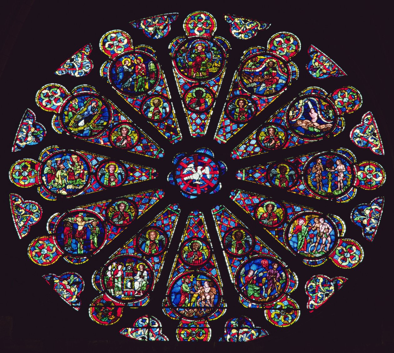 Déli rózsaablak, 1235-40 alkotó: French School