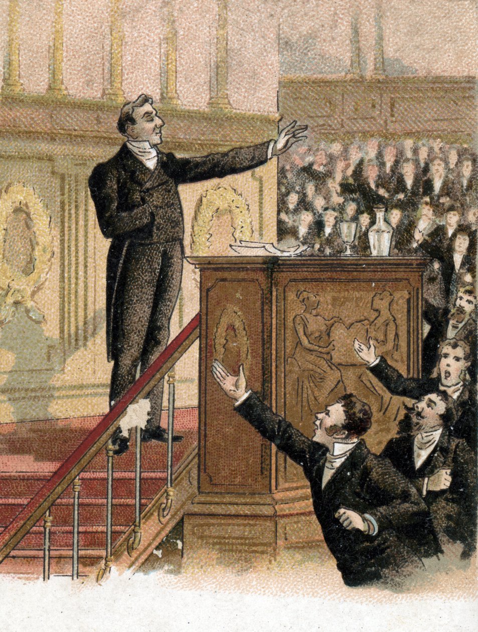 Francois Guizot (1787-1874) külügyminiszter beszéde az ellenzékkel szemben álló képviselőházhoz, amelyben feljelentette külpolitikáját „Szaporíthatjuk a sértéseket és rágalmazásokat, akármennyire halmozhatjuk őket, soha nem emeljük fel hogy t alkotó: French School