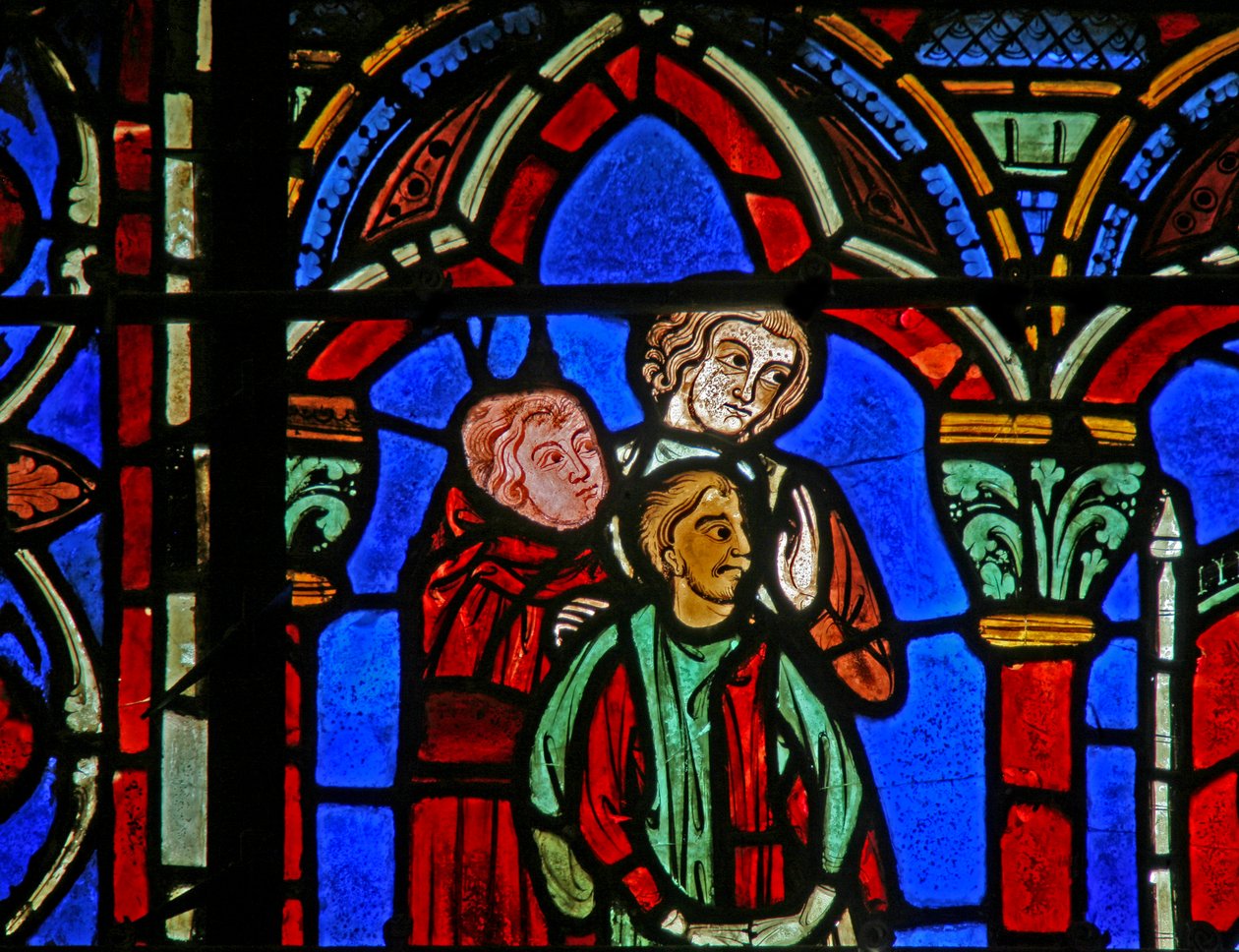 St Cheron ablak: Clotair fia a sírhoz vezetett (w15) alkotó: French School