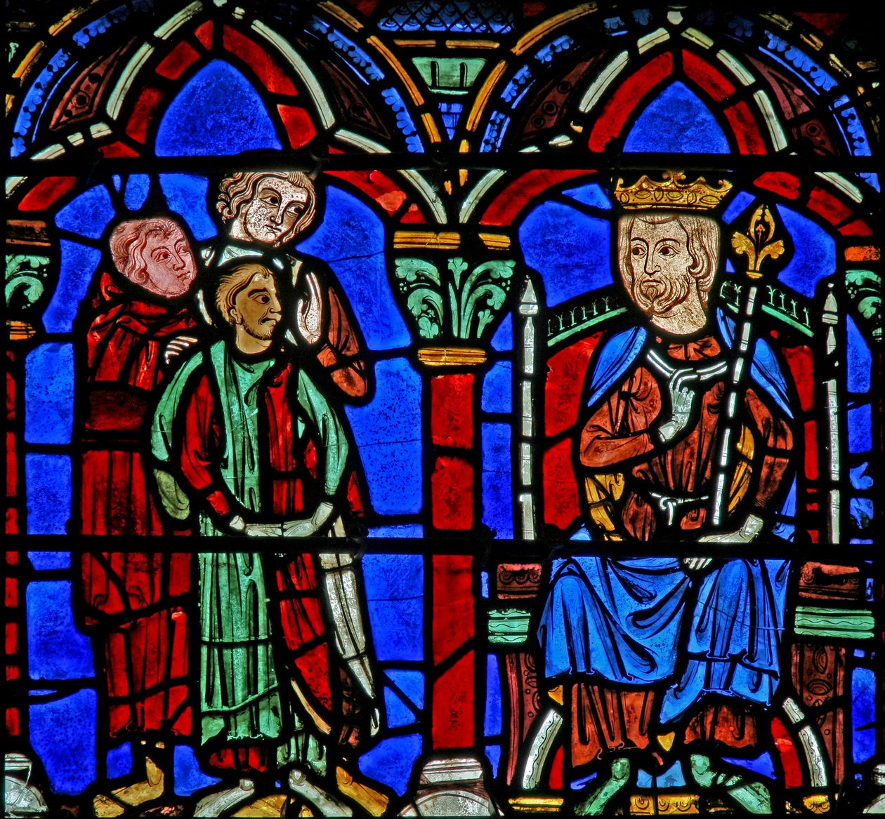 St Cheron ablak: Clotair fia a sírhoz vezetett (w15) alkotó: French School