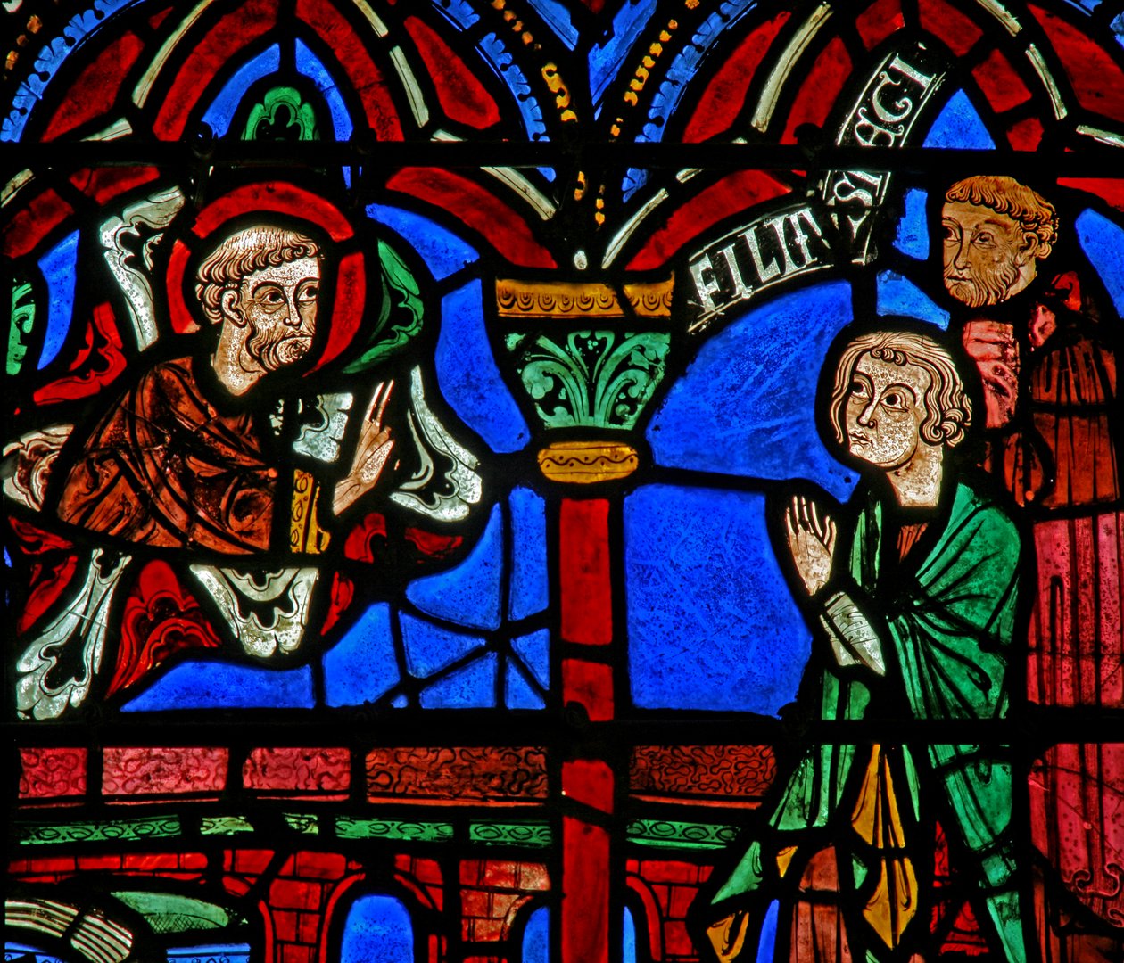 St Cheron ablak: megjelenik a sírjánál (w15) alkotó: French School