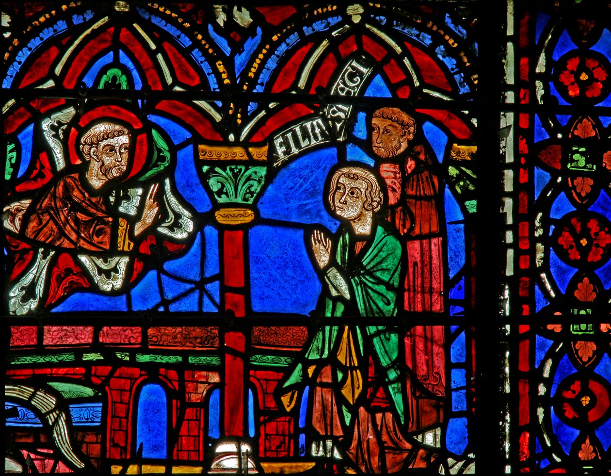 St Cheron ablak: megjelenik a sírjánál (w15) alkotó: French School