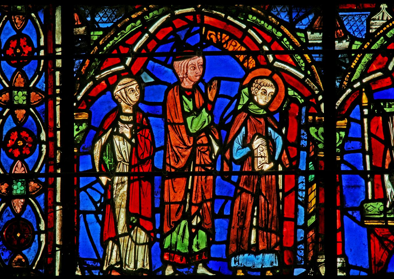 St Cheron ablak: iskolába jár (w15) alkotó: French School