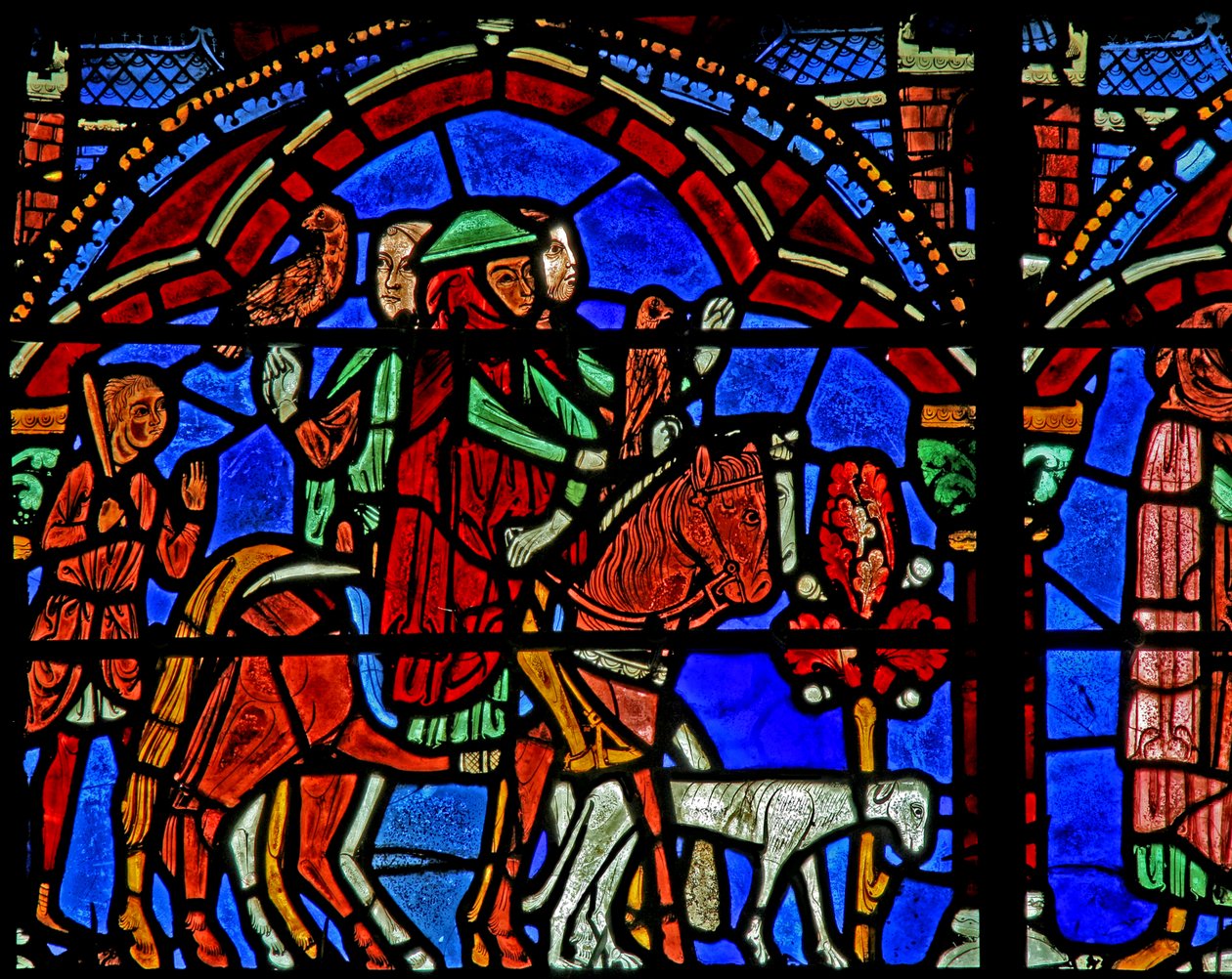 St Cheron ablaka: a herceg lova és kísérete (w15) alkotó: French School