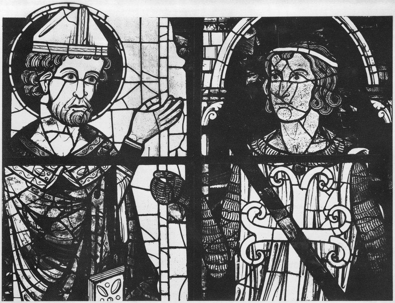 Szent Dénes kelemen lovagnak az oriflamme-t (metzi marechal) adja, részlet, Déli rózsa Urunk Jézus Krisztus dicsőítése, alkotó: French School