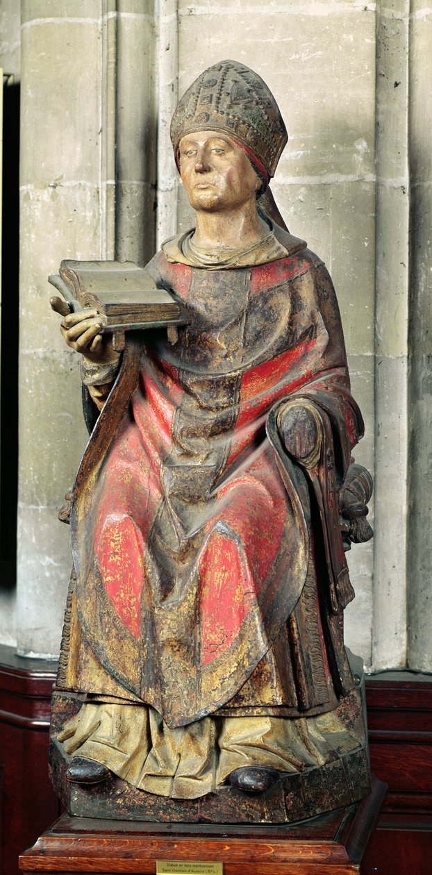 St. Germain (kb.380-448) Auxerre püspöke (polikróm fa) alkotó: French School