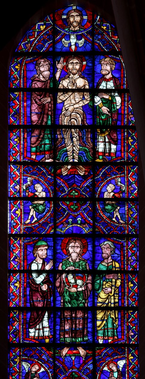Keresztelő Szent János Agnus Deivel; a jordán keresztelés (w106) alkotó: French School