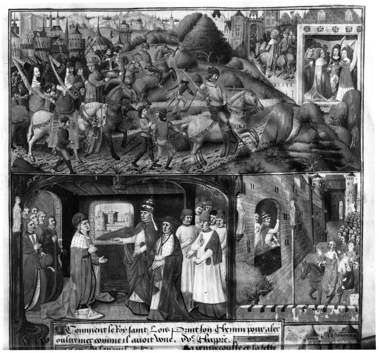 St. Louis (1214-70) Indulás a keresztes hadjáratra alkotó: French School