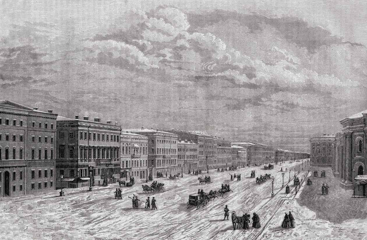 Szentpétervár, Oroszország 1794-ben, Louis Blanc (1811-82) "Histoire de la Revolution Francaise" című művéből, Adolphe Francois Pannemaker (sz. 1822) metszete 1847-62 alkotó: French School