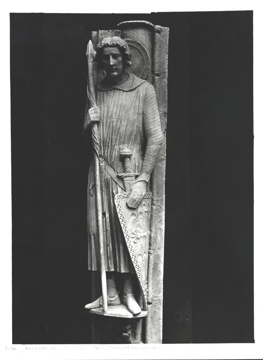 Szent Theodor lovagnak öltözve, domborműves, 1230 körül alkotó: French School