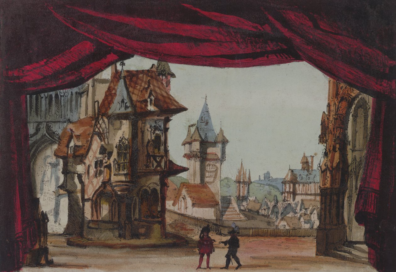 A La Juive színpadterve, először a párizsi operában 1835. február 23-án mutatták be (wc papíron) alkotó: French School