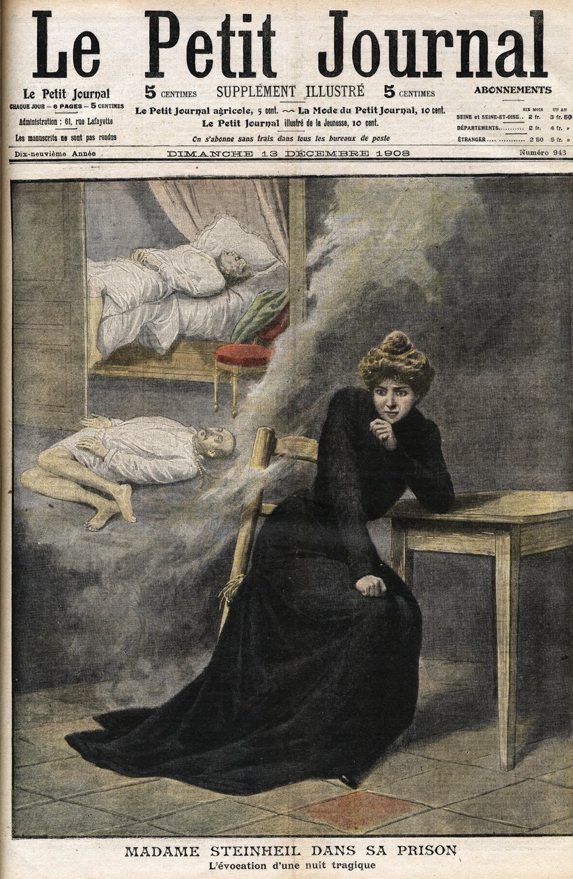 Steinheil-ügy: Marguerite Steinheil (1869-1954) a börtönében – Le Petit Journal, 1908. december (metszet) alkotó: French School