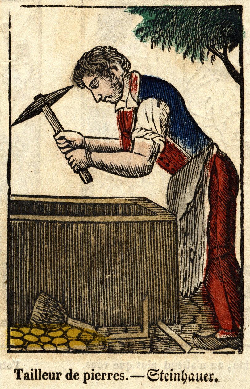 Kőszabó; Szakmák sorozata, a XIX. századi Epinal képe. alkotó: French School