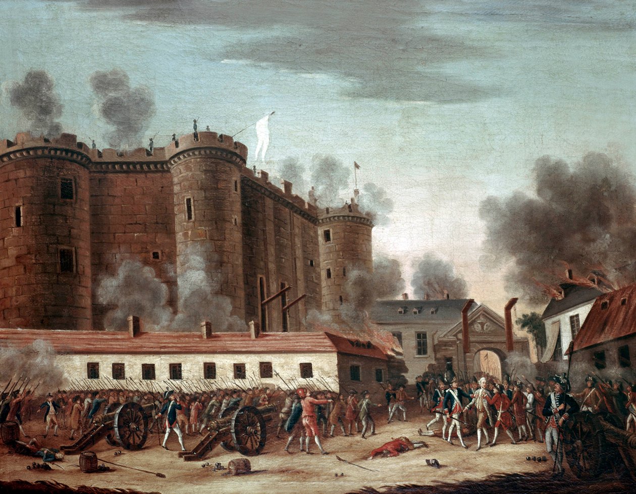 A Bastille megtámadása, 1789. július 14. (olaj, vászon) alkotó: French School
