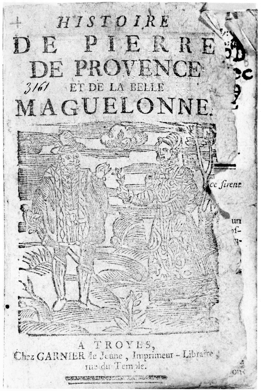 Pierre de Provence és a Belle Maguelonne története, Bibliotheque Bleue, Troyes, 1738 alkotó: French School