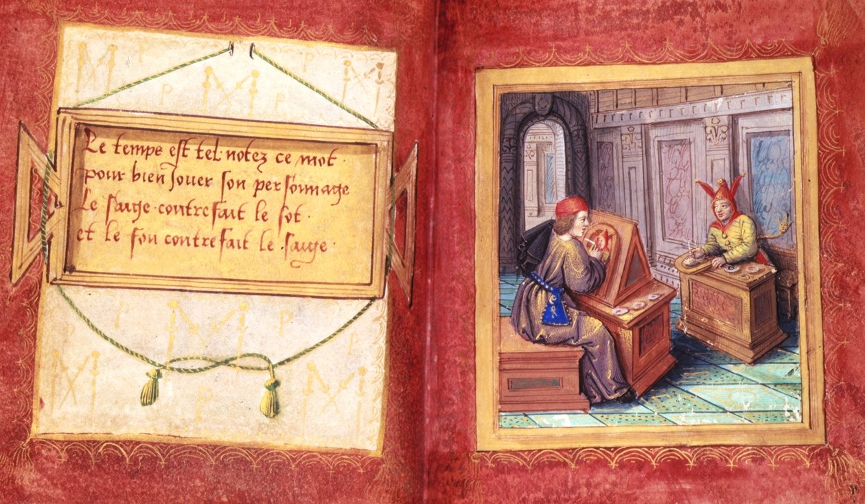 Stowe 955 ff.9v-9a A bölcs és a bolond, Pierre Sala "Petit Livre d