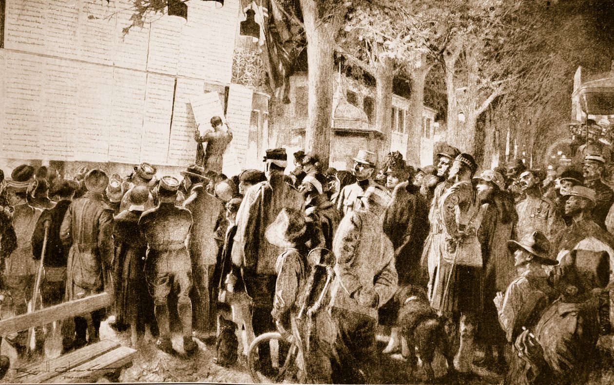 A háborús hírek tanulmányozása Nizzában: Kozmopolita tömeg a francia riviérán, 1914-1919 alkotó: French School