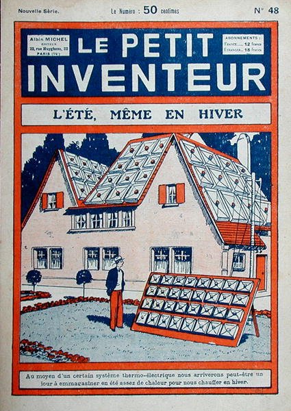 "Nyár, még télen is", címlapillusztráció a "Le Petit Inventeur" 1929-ből (színes litográfia) alkotó: French School