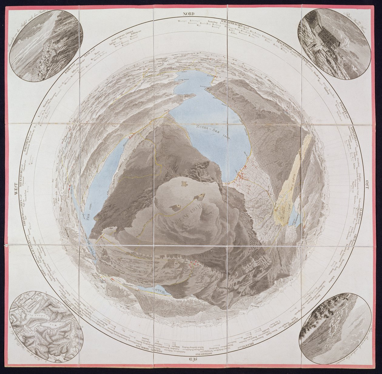 Kulm csúcsa, Mont Rigi, Guide des Voyageurs sur le Mont Rigi, Pfyffer de Wyer ezredestől, 1823-ban (kézzel színezett metszet) alkotó: French School