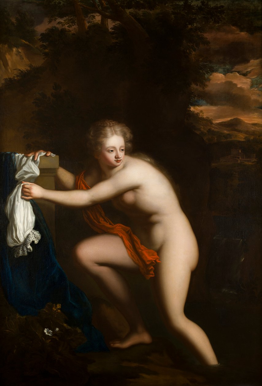 Susannah at her Bath, 1600-99 körül (olaj, vászon) alkotó: French School