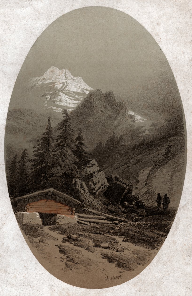 Svájci Alpok. (metszet 1890 körül) alkotó: French School