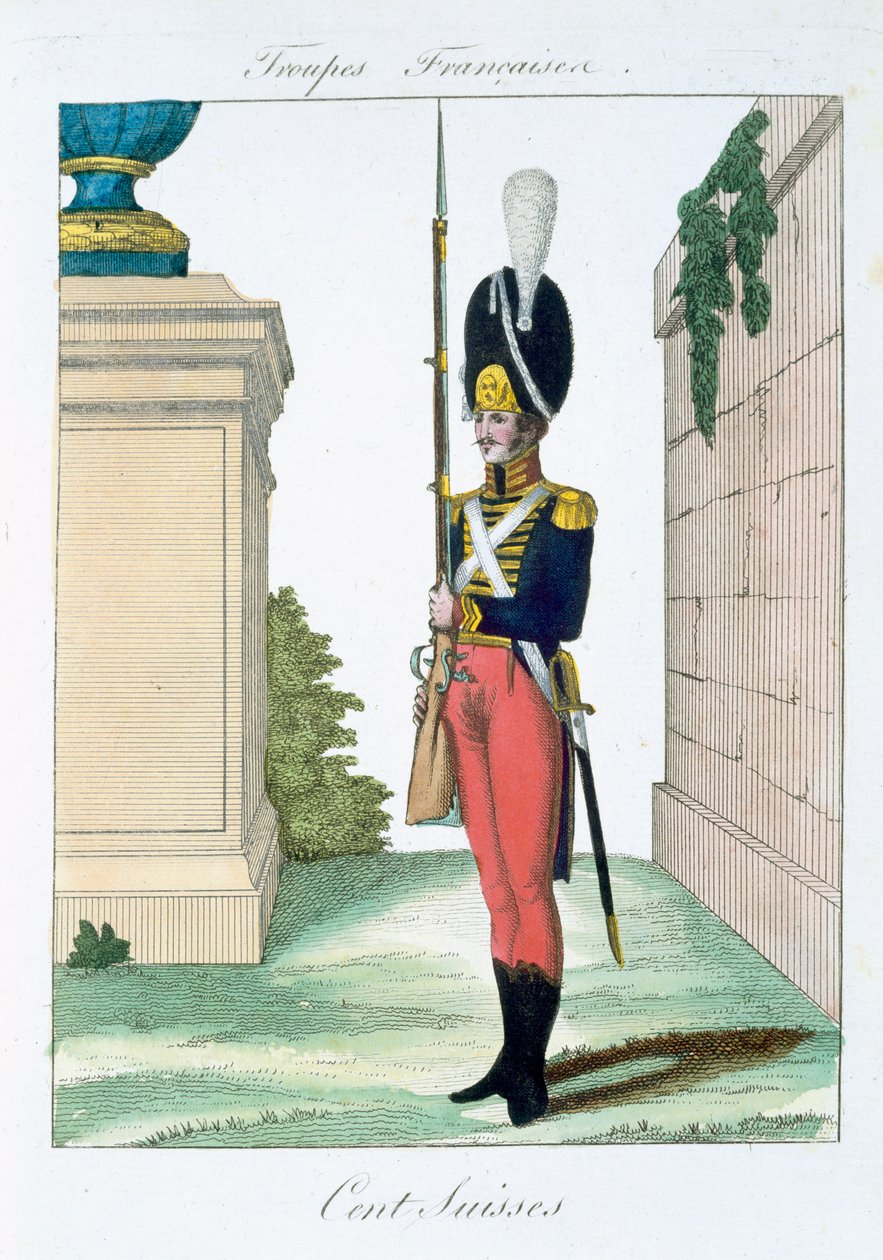 Swiss Centurian, a Troupes Francaises-től, pub. Bassetben, Párizsban, 1790 körül alkotó: French School