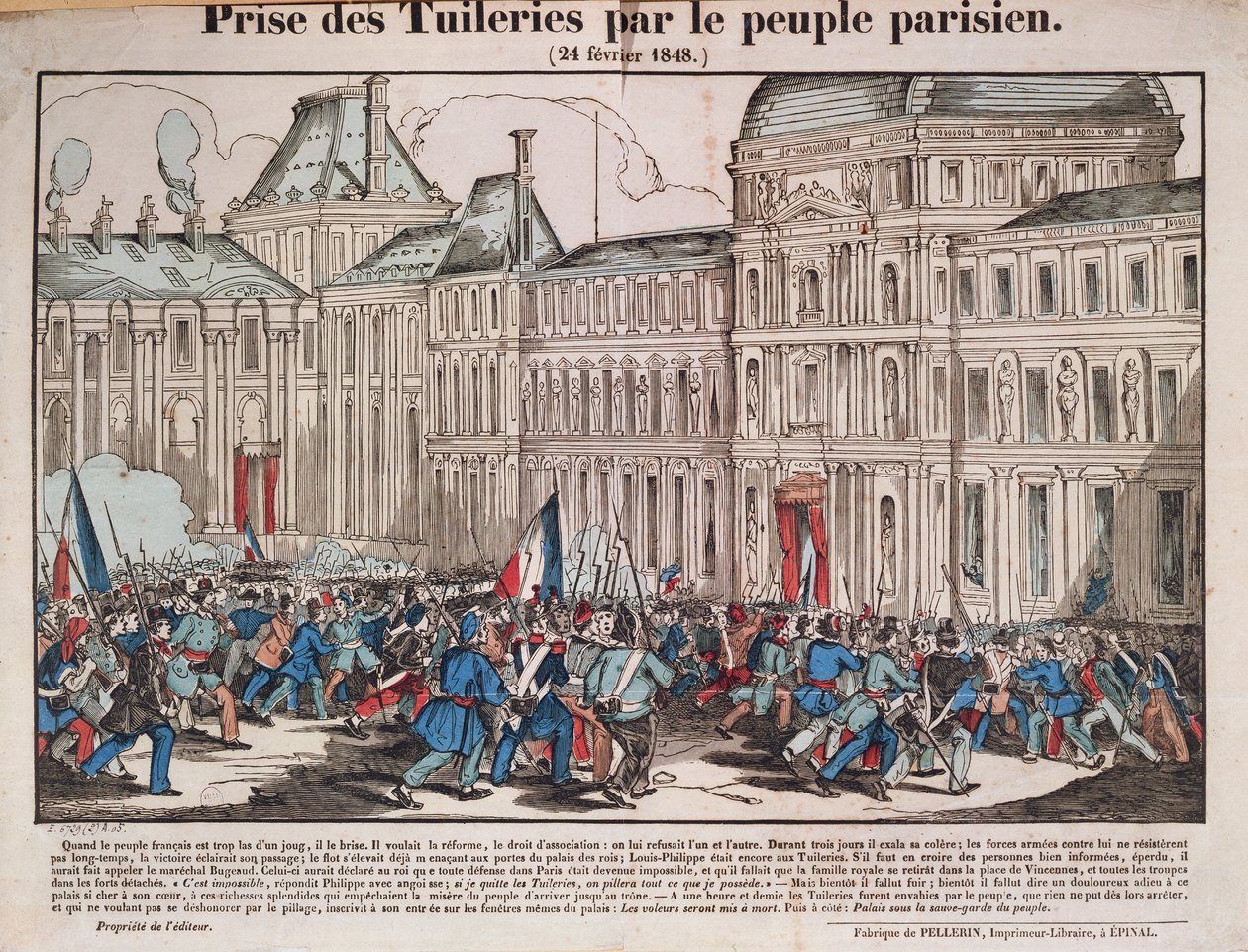 Tuileriák elvétele a párizsi nép által, 1848. február 24 alkotó: French School