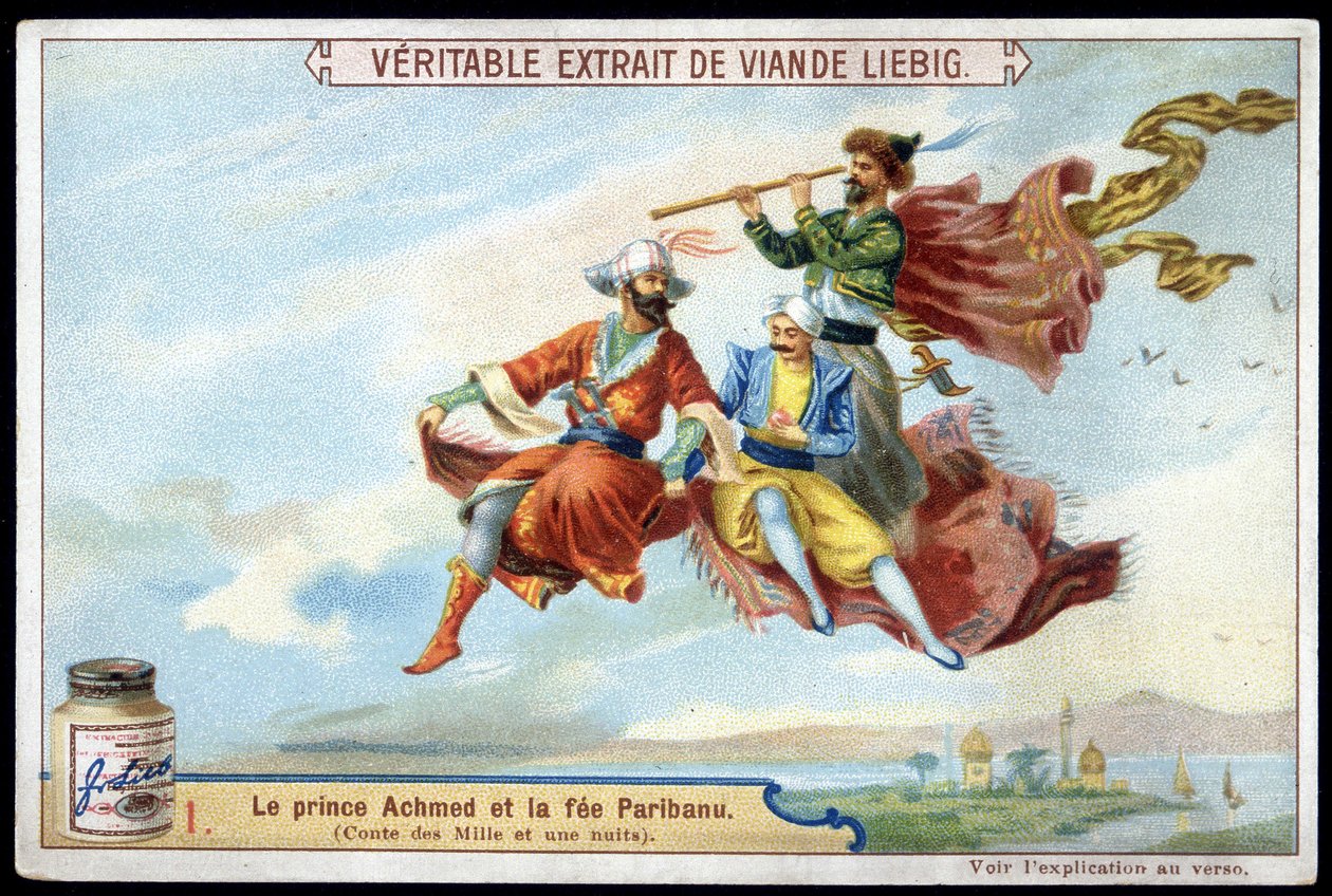 1001 éjszaka meséje (Tales of Thousand One Night): Achmed herceg és Paribanu tündér - chromo. alkotó: French School