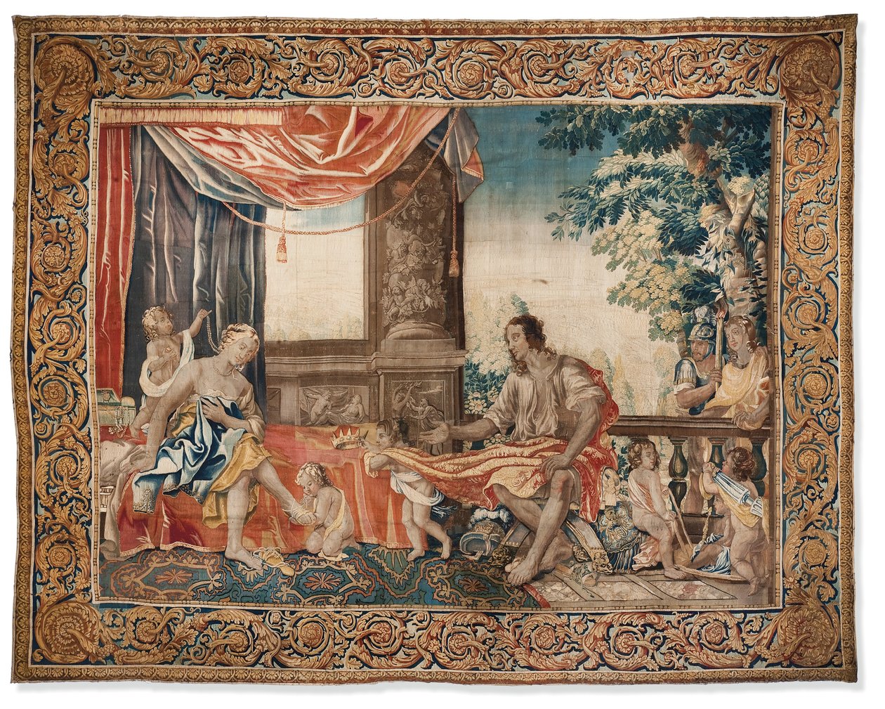 Gobelin a „Women of Antiquity Illustrated” sorozatból, 1645 körül (gyapjú és selyem) alkotó: French School