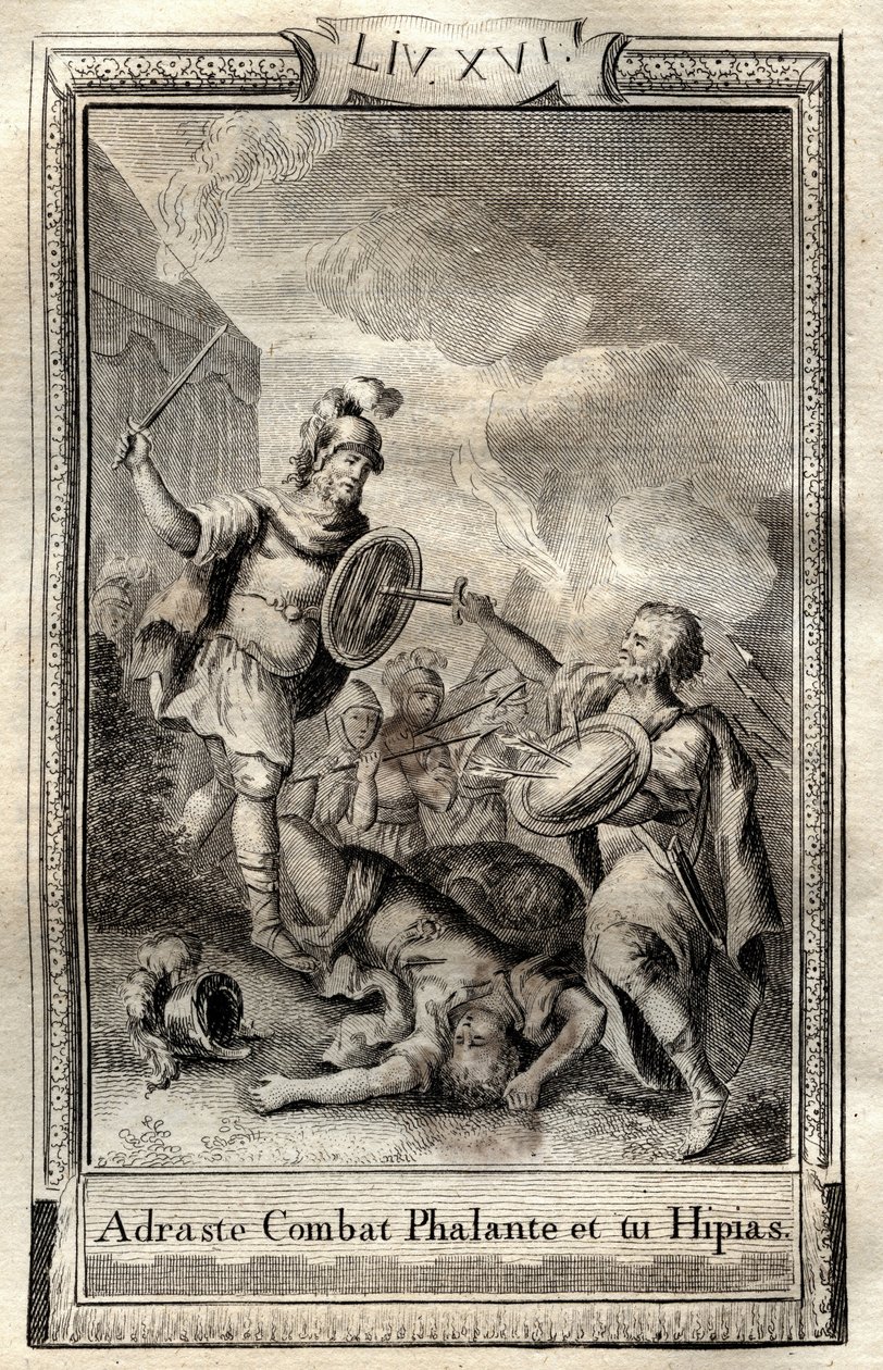 Telemaque legyőzi Hippist – Monnet 1798-as metszete Francois de Salignac de La Mothe-Fenelon dit Fenelon „Les Aventures de Telemaque, fils d