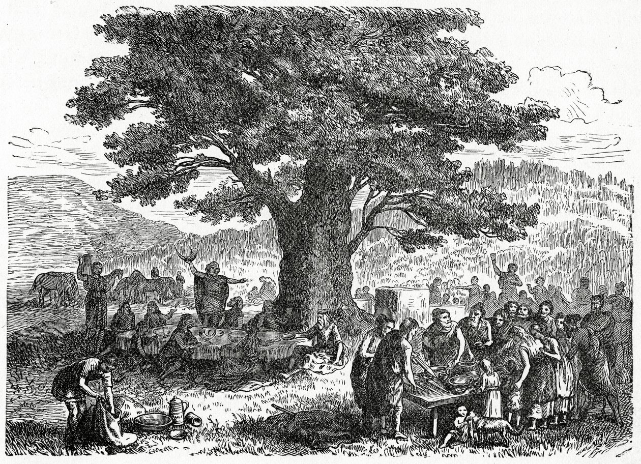 Teutonok nyaralni, 1882 körül (fametszet) alkotó: French School