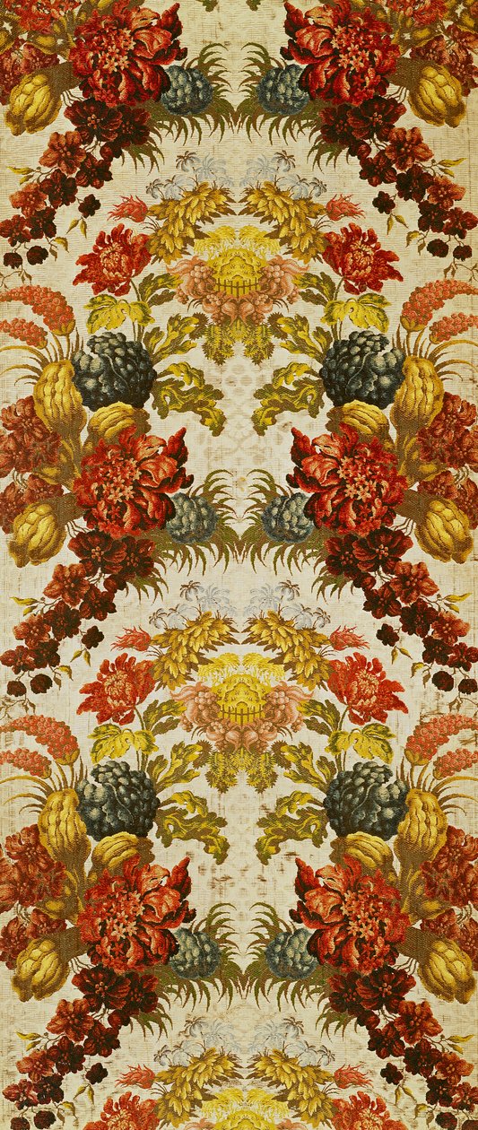 Ismétlődő virágmintás textil, lyoni műhely, 1740 körül (selyembrokát) alkotó: French School