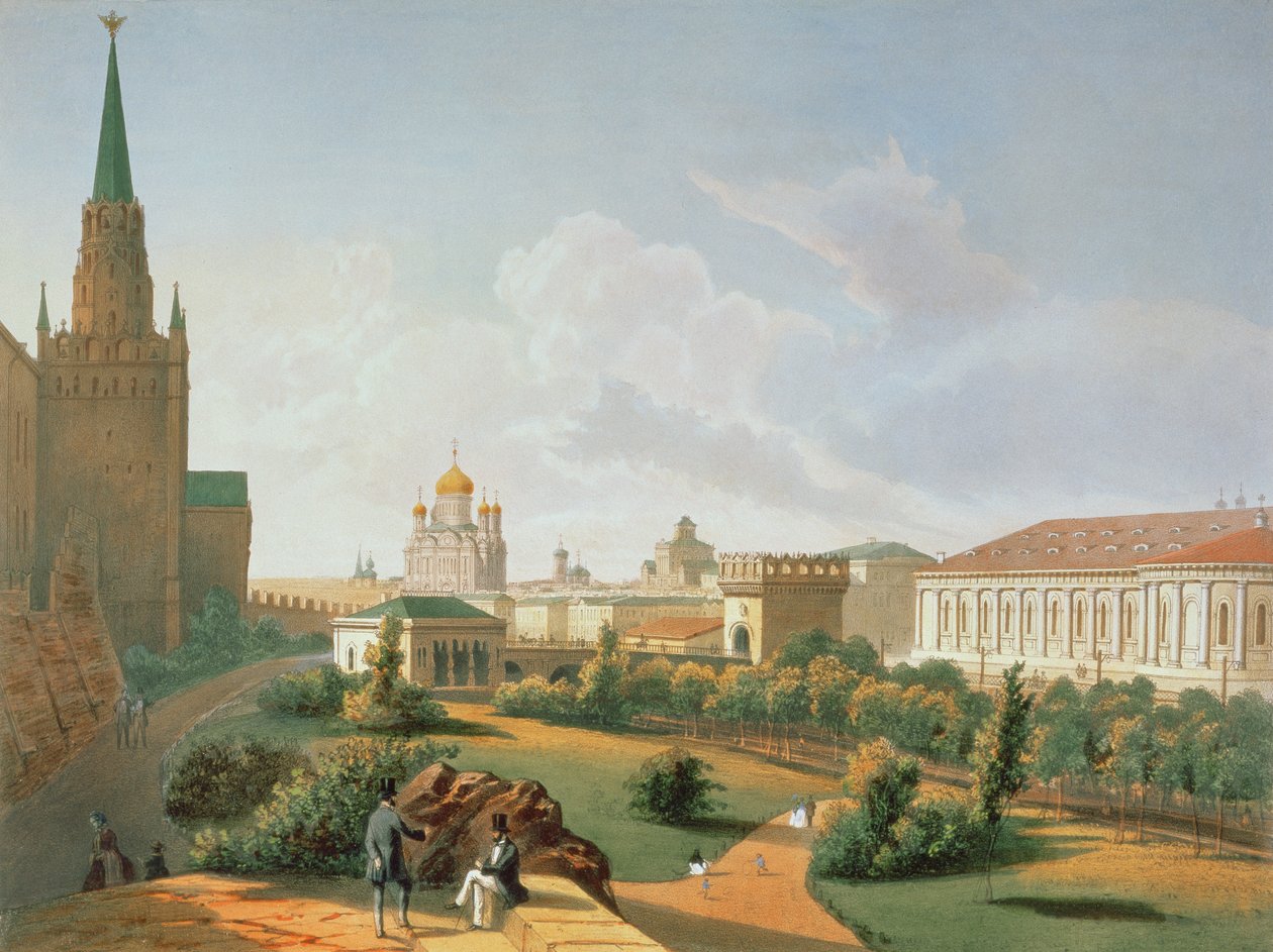 A moszkvai Sándor-kert, Jacottet és Bachelier nyomda, 1830 (színes litó) alkotó: French School