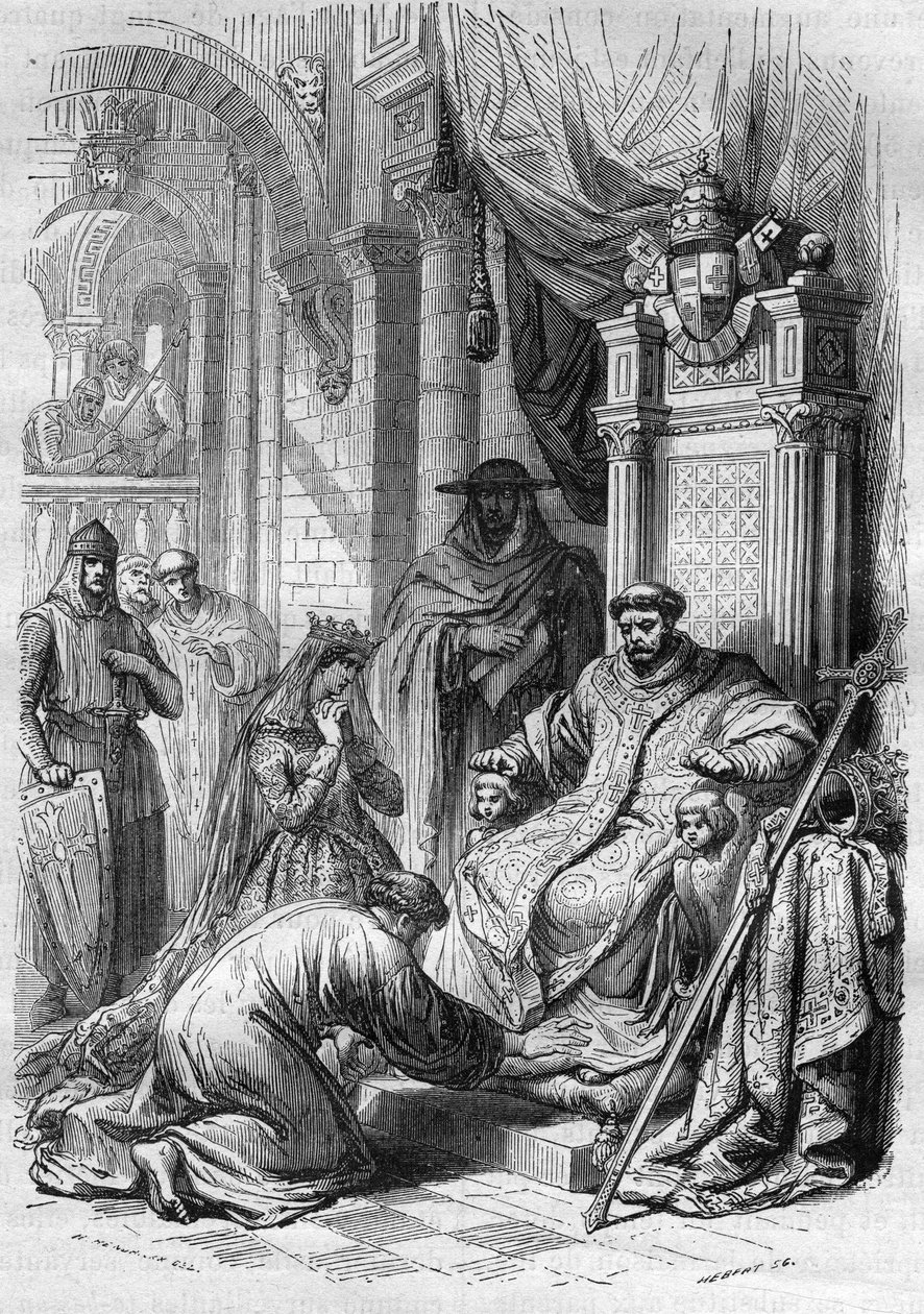 Az Archeveque Saint Dunstan válásra kényszerítette Edwy angol királyt (941-959). Dr. Th. „A prostitúció és a kicsapongás története a világ összes népe között az ókortól napjainkig” vésése. -F. Debray. 1879. alkotó: French School
