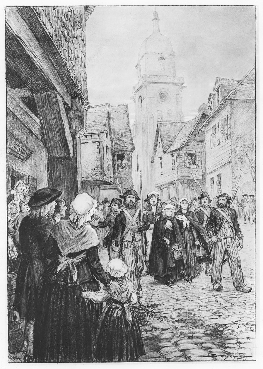 Lucile de Chateaubriand letartóztatása (litho) alkotó: French School