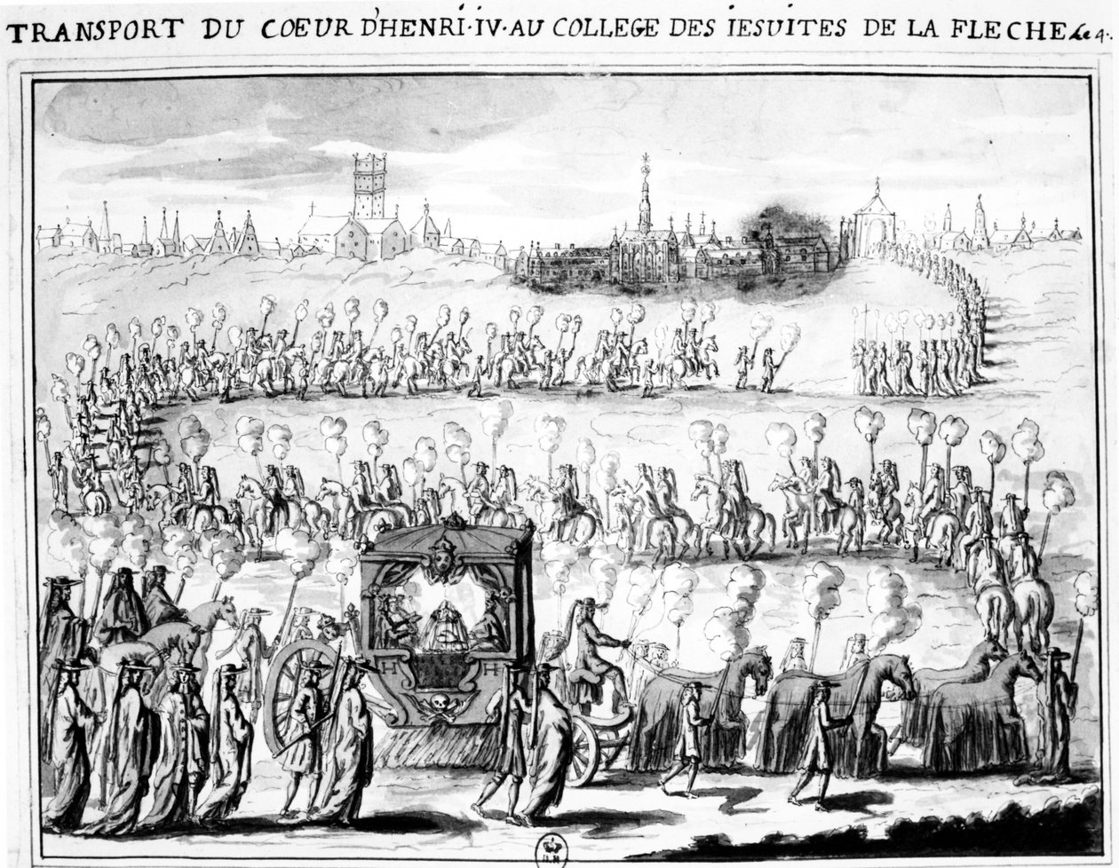 IV. Henrik szívének megérkezése a La Flèche-i Kollégiumba 1610. június 4-én alkotó: French School